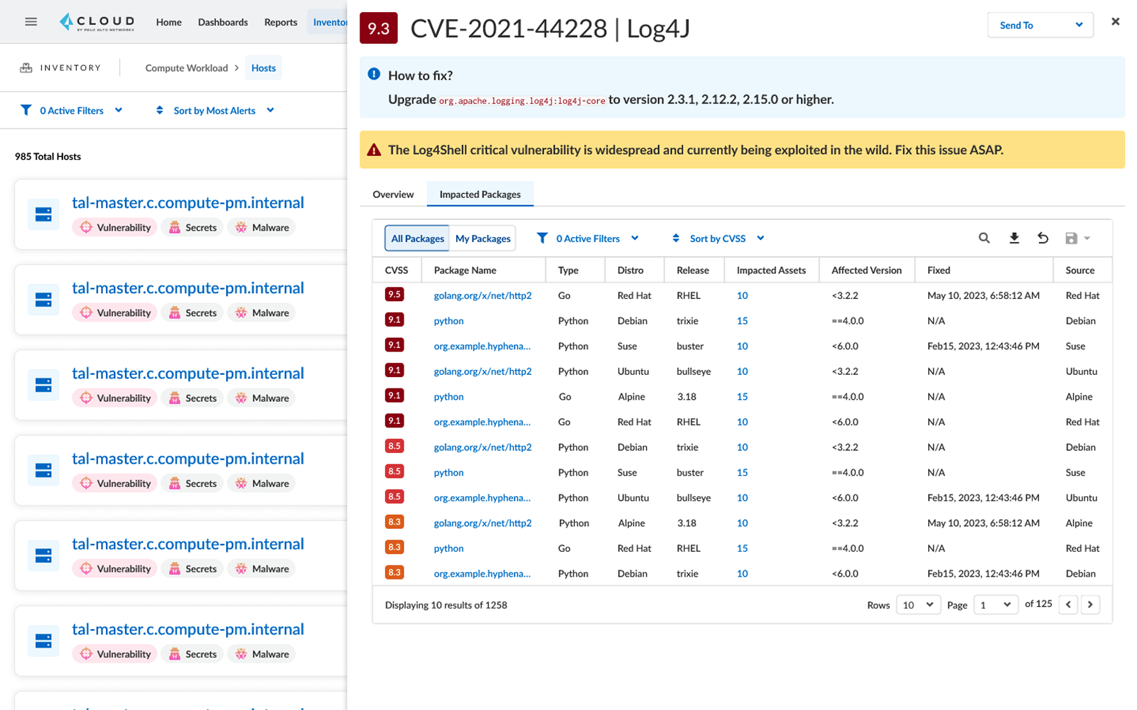 Step 6 — Views Impacted packages