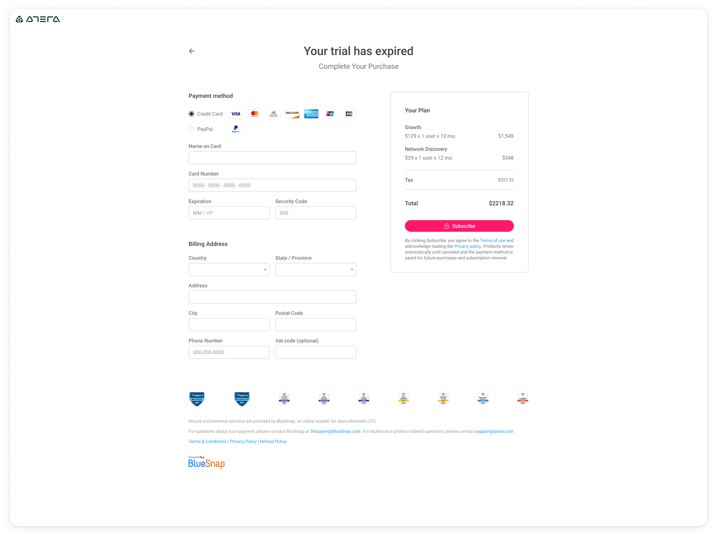 Final design — Checkout page