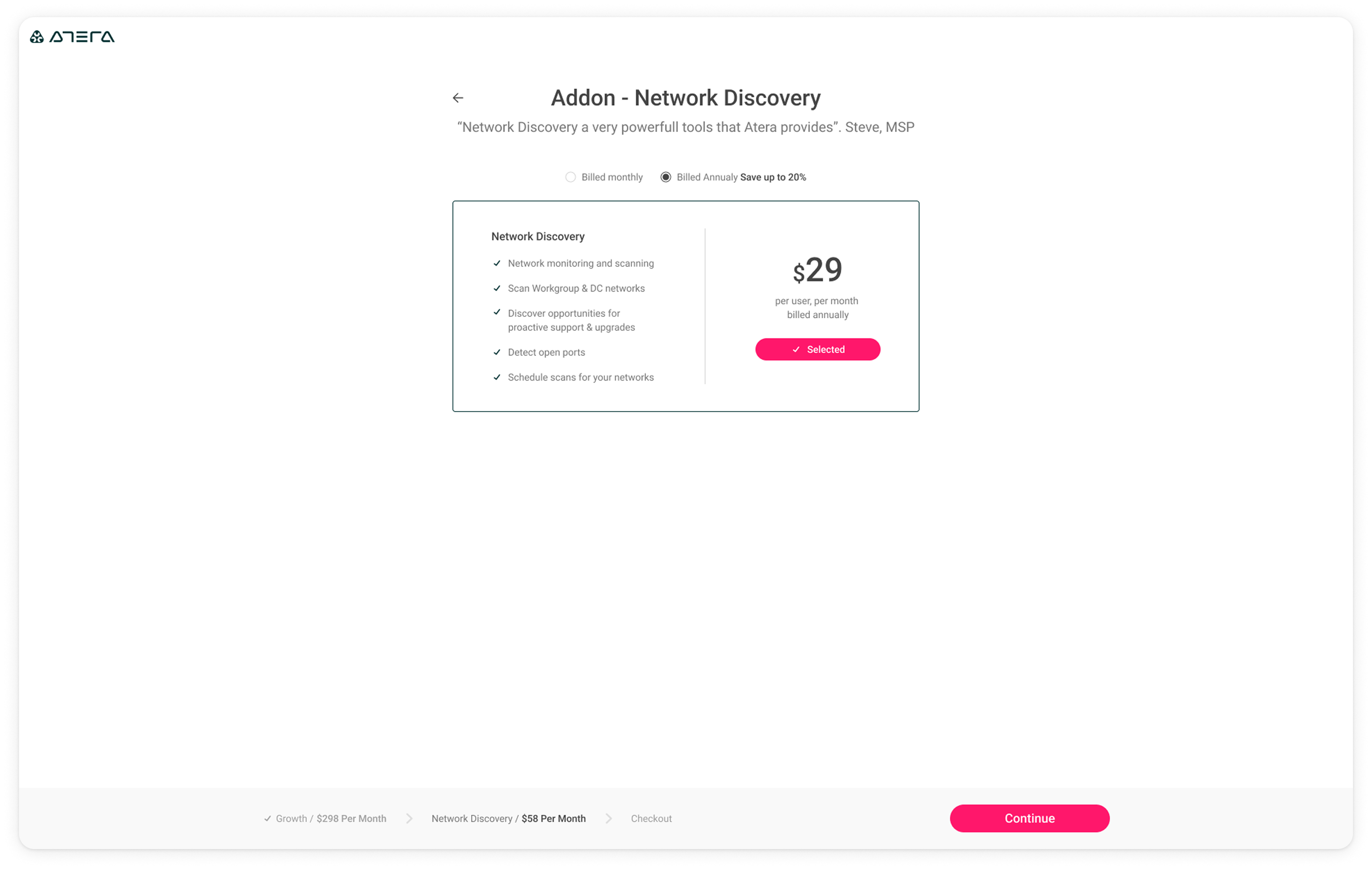 Final design — Network Discovery page