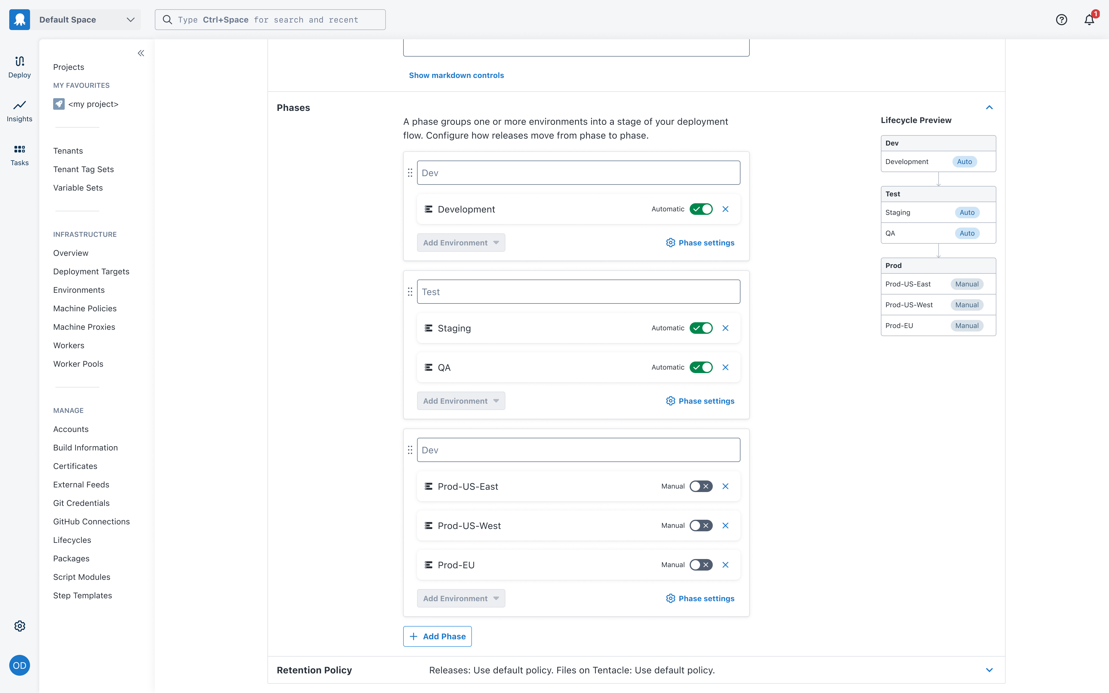 Completed lifecycle in the form layout - structured fields for each phase