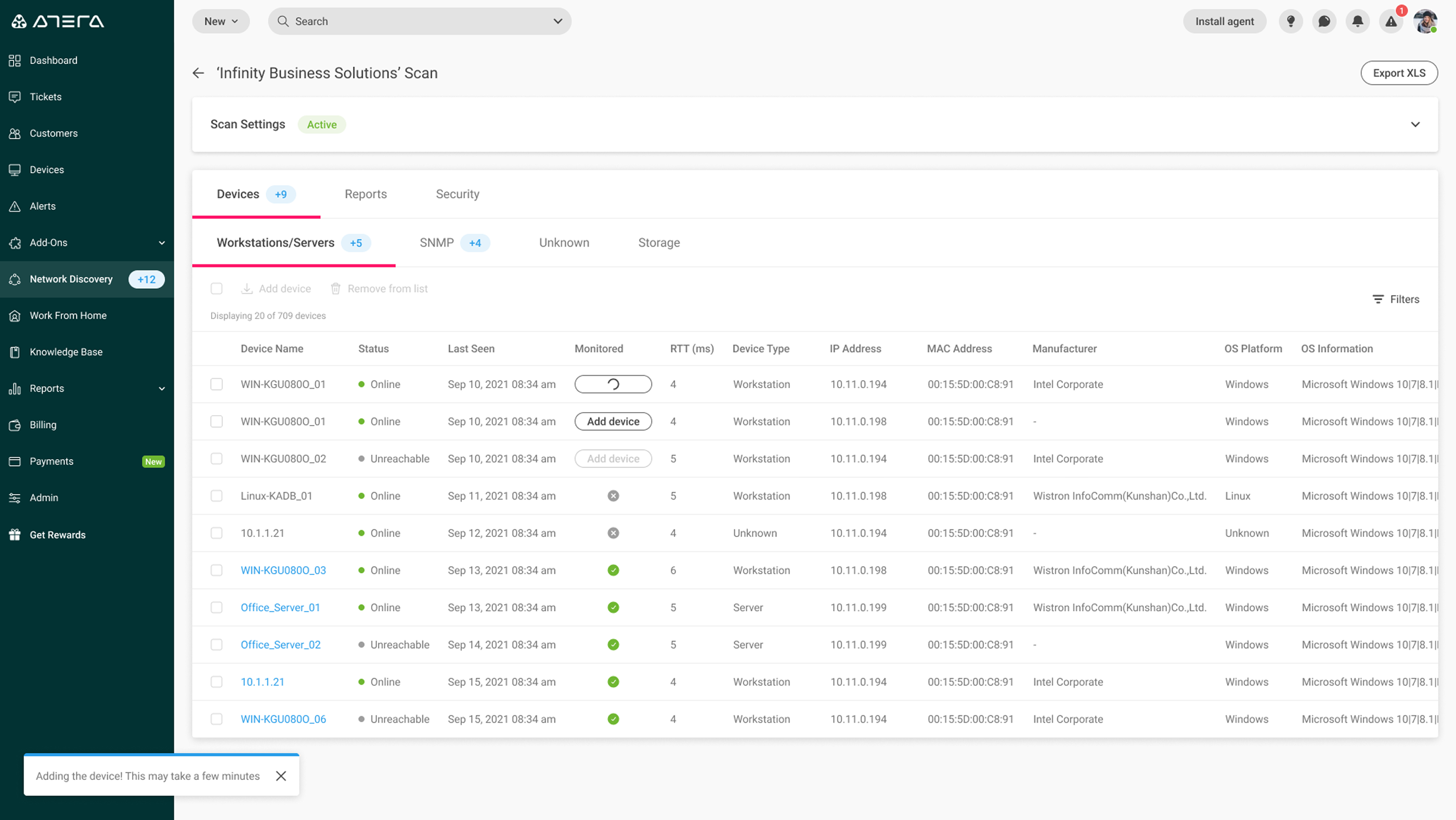 Loading state — agent being installed