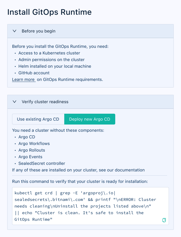 Before you begin checklist and cluster readiness verification