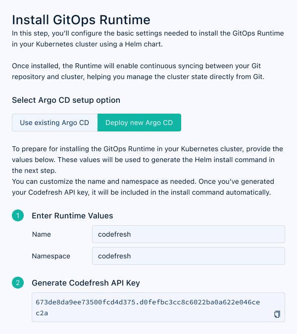 Configure step: Deploy new Argo CD path