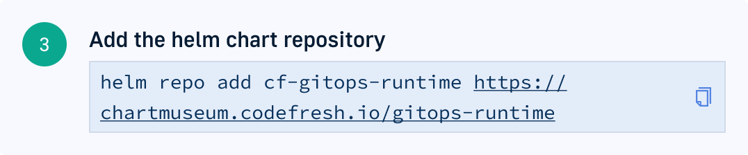 Old step 3: Add the helm chart repository command